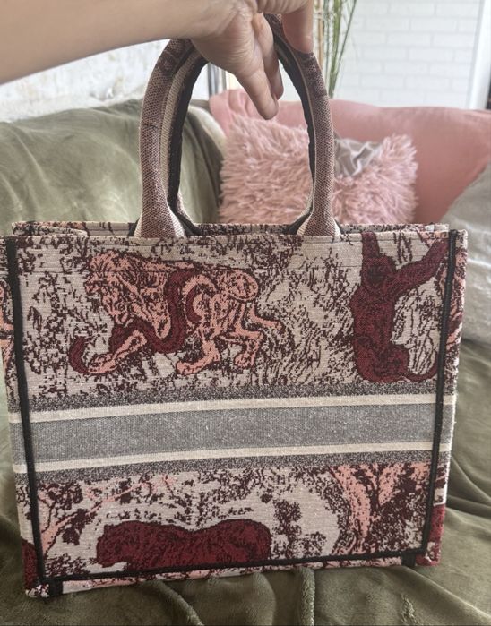 Viralowa  duza torebka tote bag cd wzir haft dior prada old money