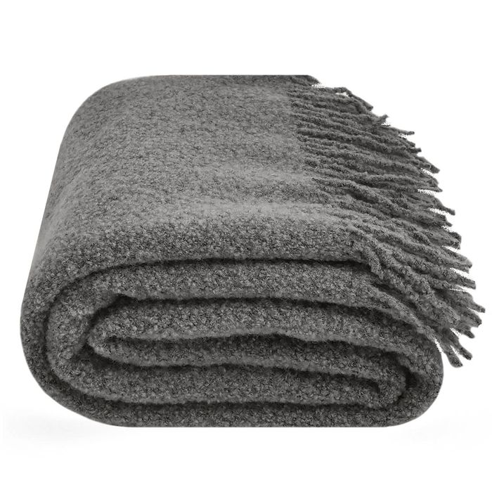 Новий плед Lana Vitta PREMIUM BUKLE (200х140) — Темно-сірий