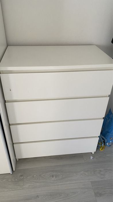 Cómoda c/4 gavetas, branco, 80x100 cm
