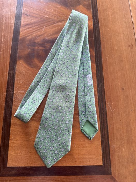 Gravata Hermès Verde e  Azul