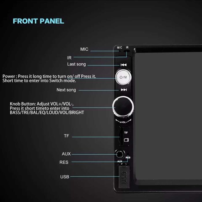 Rádio 2 din bluetooth