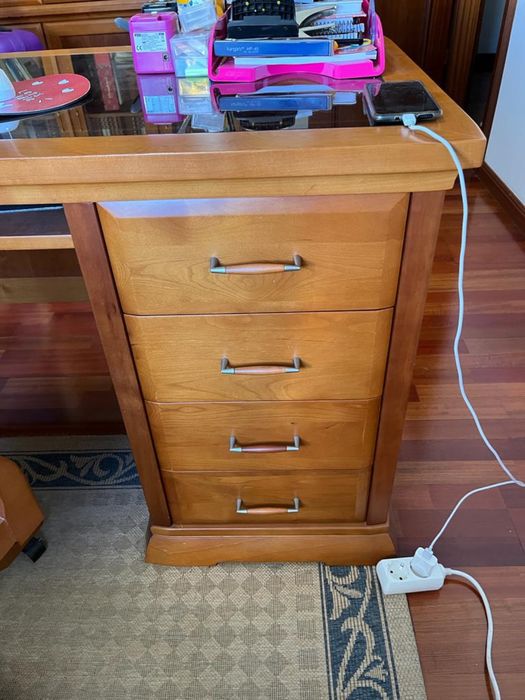 Mobília de escritório de madeira de cerejeira maciça