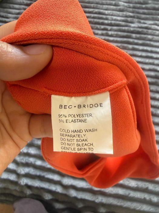 Bec & bridge Top curto S estilo bandage laranja alças finas