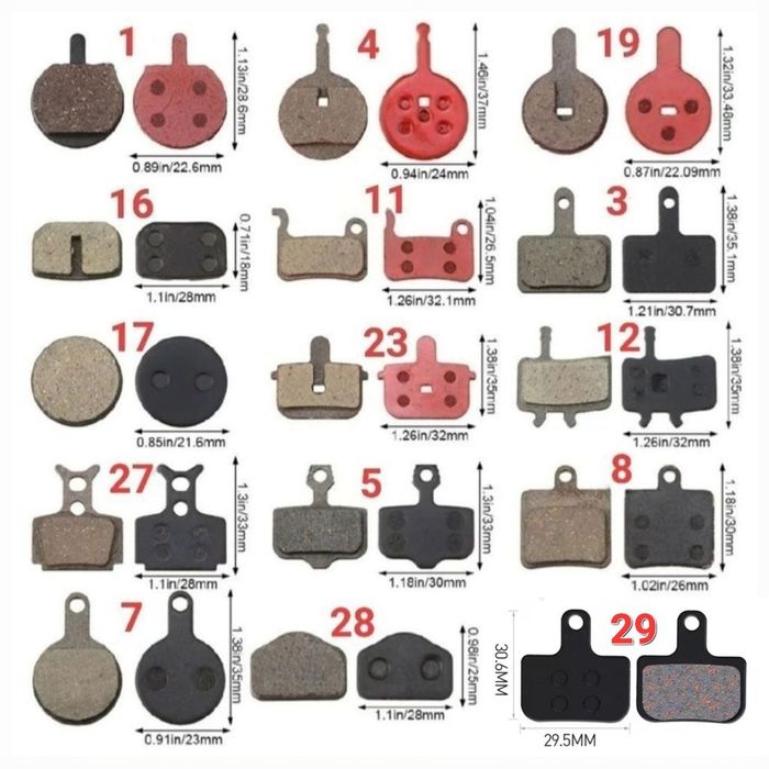 Тормозные колодки на Велосипед, Самокат. Полуметалл