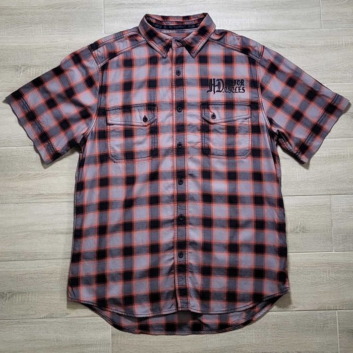Рубашка Harley-Davidson Cotton Oxford Plaid Short Sleeve Woven Shirt