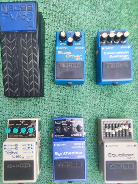 6 pedais de Guitarra elétrica com HARD CASE da BOSS
