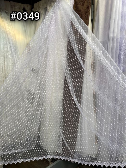 Тюль дешево з вишивкою, гардини фатин, занавески штори