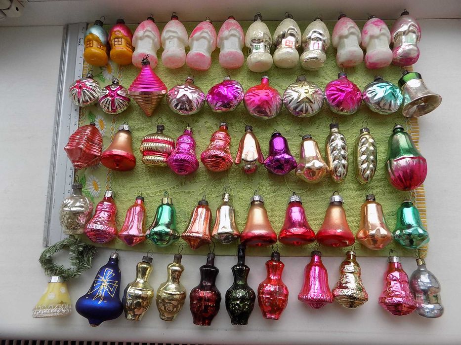 Елочные игрушки СССР Фонарики Шишки Домики Колокольчики Сосульки и др.
