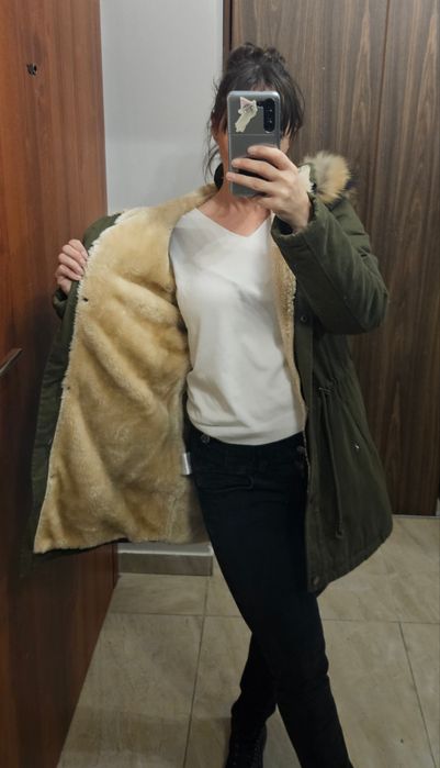 Zielona khaki kurtka parka Italy