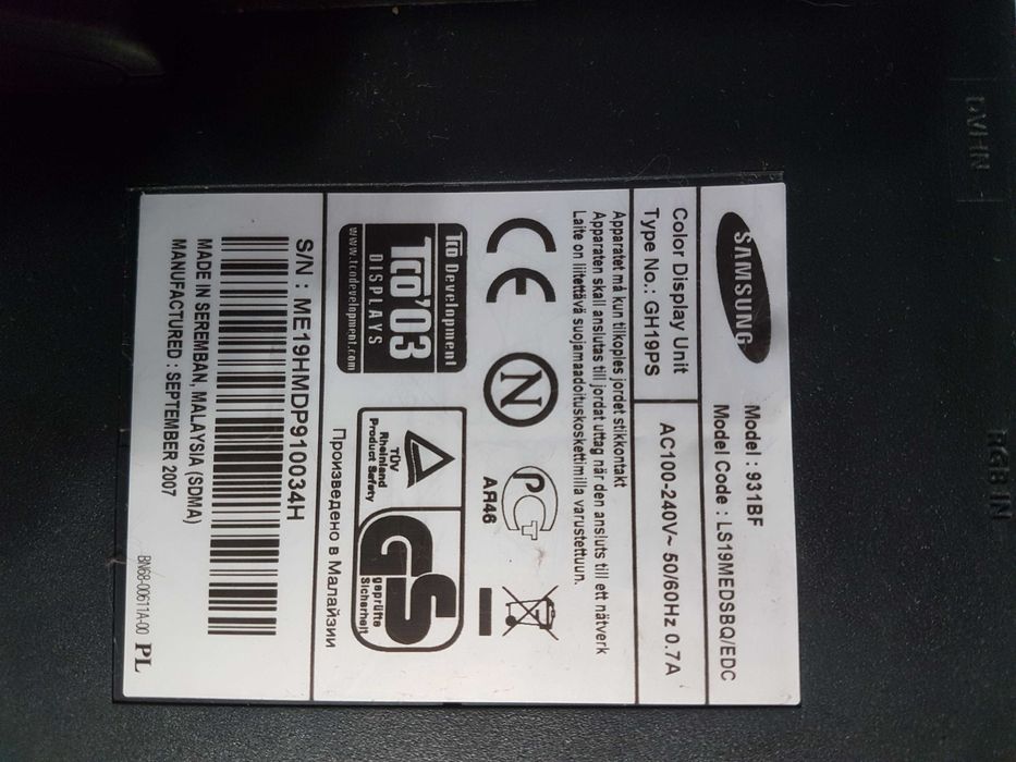 Монитор 19 дюймов Samsung 931BF