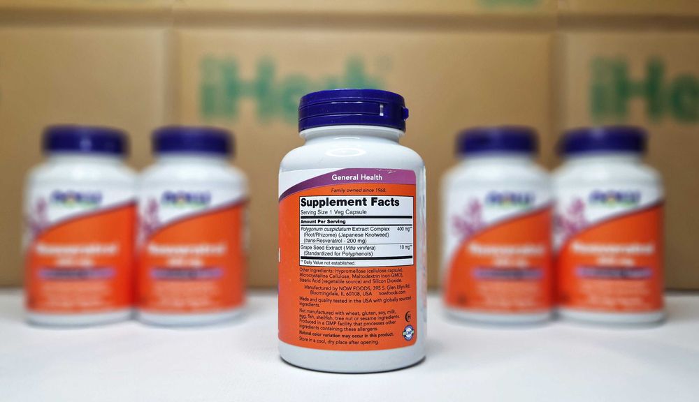 Натуральний ресвератрол NOW Foods Resveratrol, 200 мг, 60 та 120 шт
