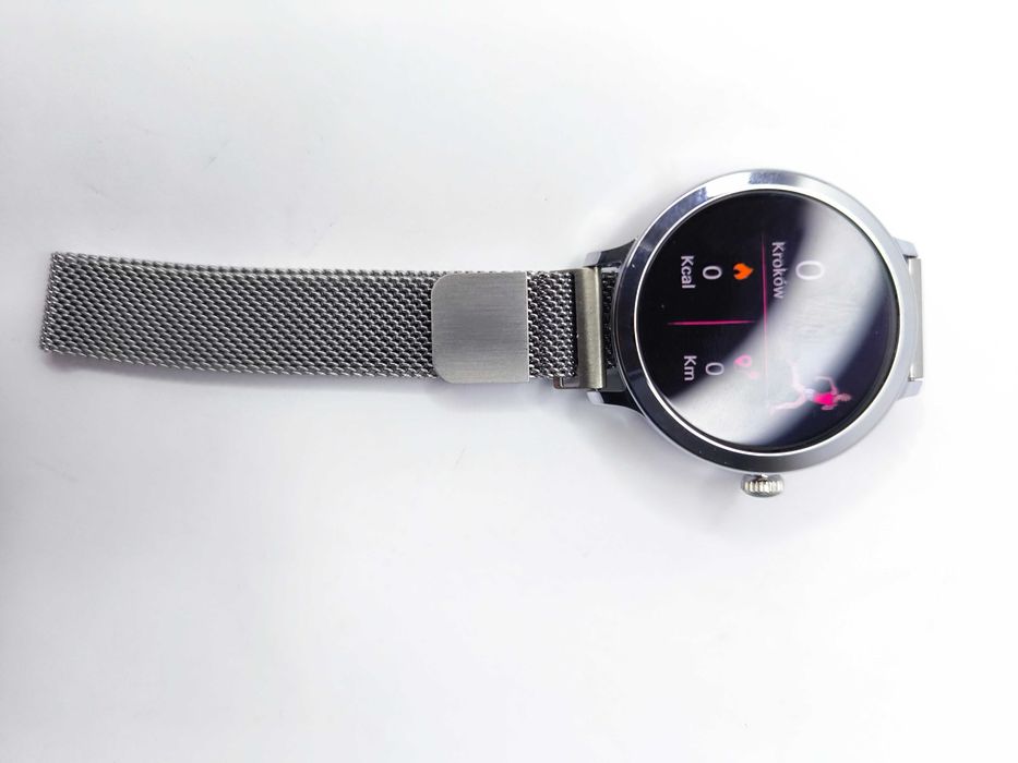 Elegancki srebrny SMARTWATCH Damski Niolina  Prezent Bransoleta Mesh