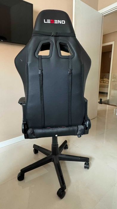 Cadeira gaming NIBE pele sintética preto/vermelho