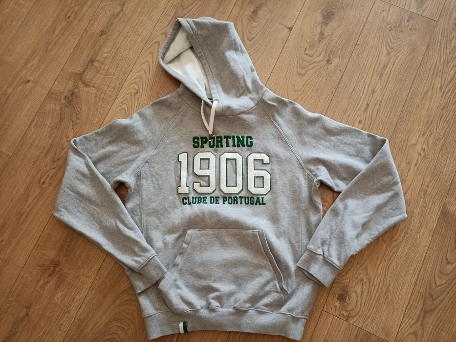 Sweat c/ capuz algodão cinzento Sporting