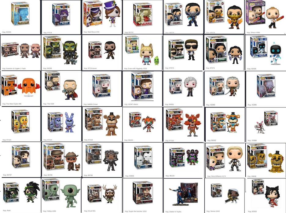 Фігурки Funko Pop серій Rocks /Games /Icons /Sport