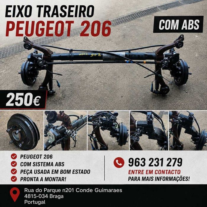 Eixo Traseiro Peugeot 206 com ABS