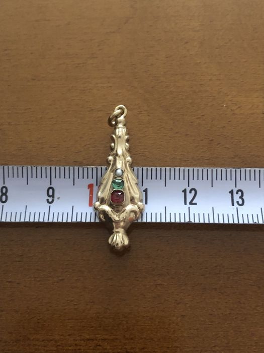 Dawna  złota zawieszka 585  Biedermeier  ANTYK