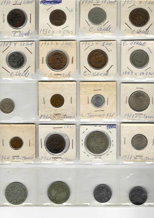 Lote 20 Moedas Antigas – Cabo Verde, São Tomé e Príncipe, Itália