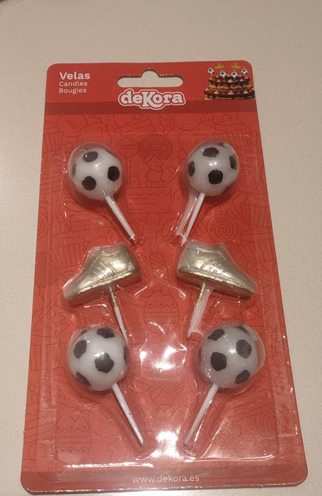 Velas futebol para bolo