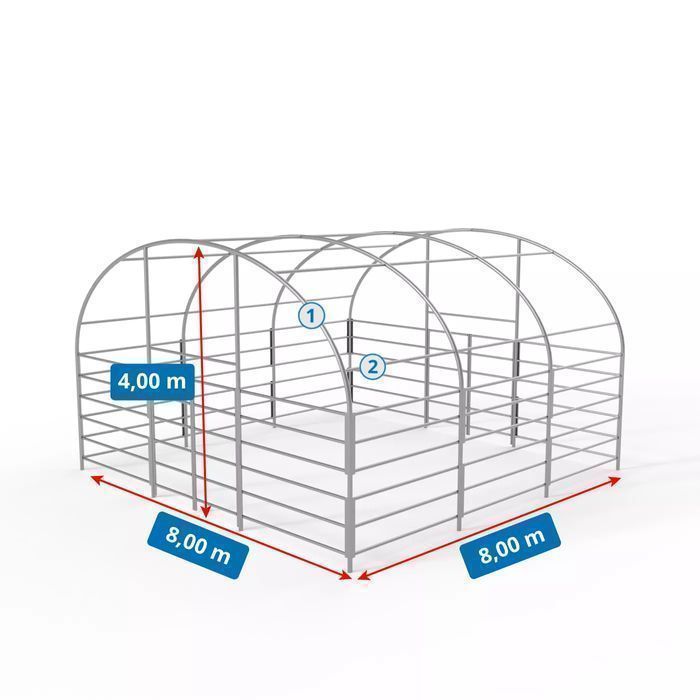 Zagroda dla zwierząt 8x8m Wiata dla bydła Trwałe PVC 750g/m2!