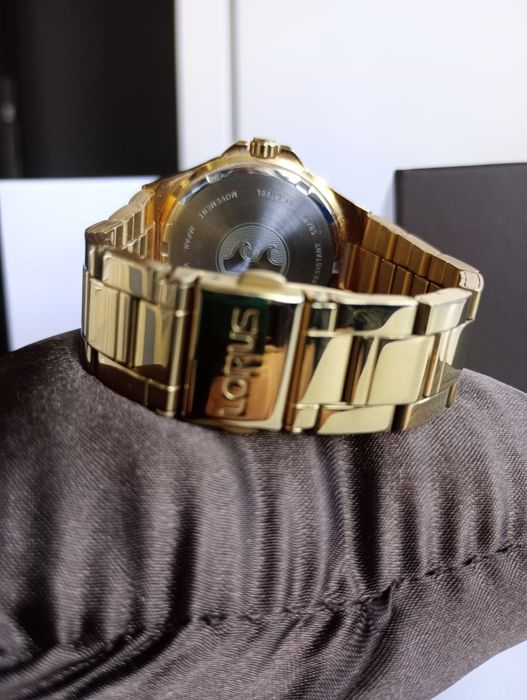 LORUS zegarek damski duży(koperta 38mm), złoty, jak nowy