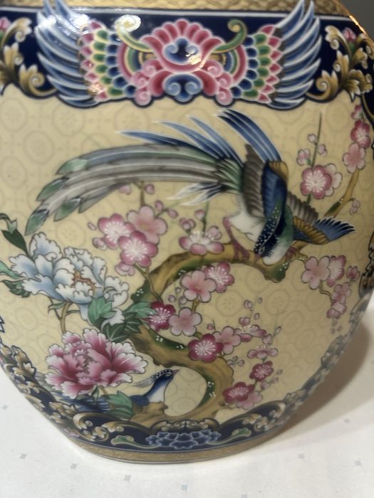 Japonski wazon Seizan ręcznie malowany