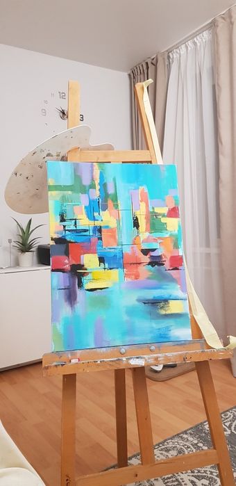 Картина 40/65, абстракция, лофт, интерьер, акрил, на холсте