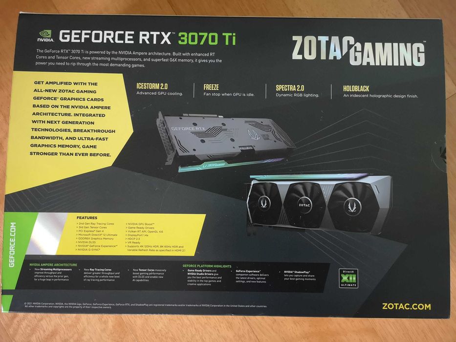 Gráfica / GPU Nvidia ZOTAC RTX 3070 Ti AMP Holoblack