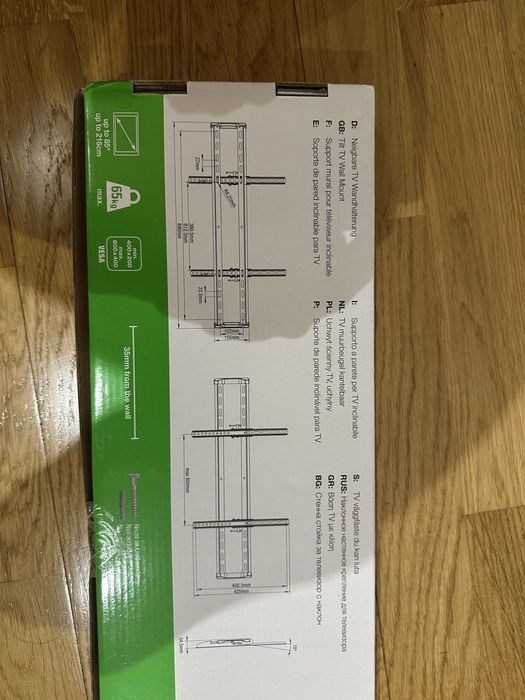 Suporte TV VIVANCO 42”–90” até 65 kg – NOVO SELADO