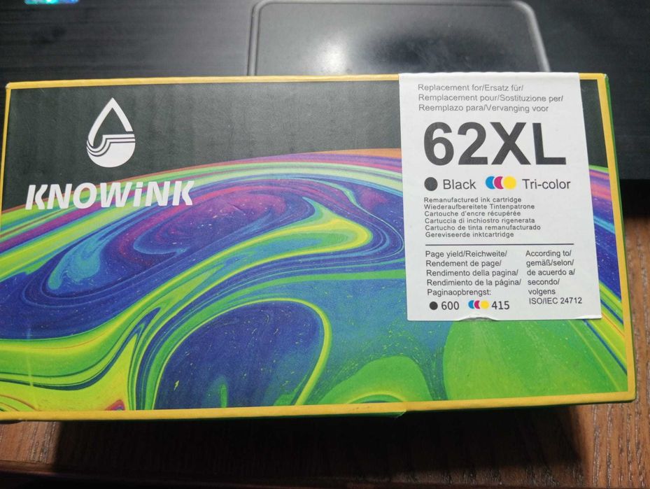 Pack 2 Tinteiros 62XL (Preto + Cor) p/ HP Envy e OfficeJet - NOVO