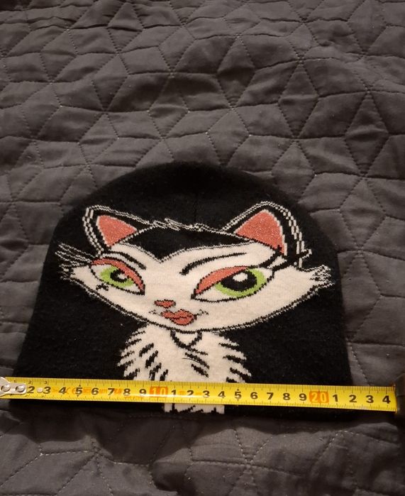 Czapka dla dziewczynki z kotem-  7 lat