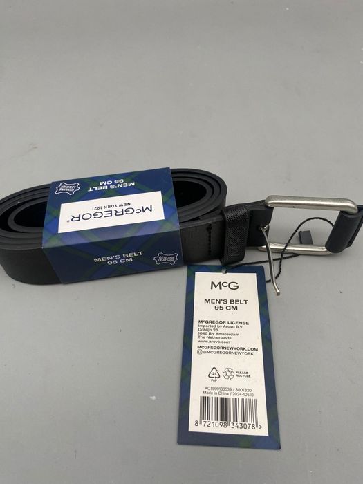 Nowy skórzany pasek męski McGREGOR  95 cm z bransoletka