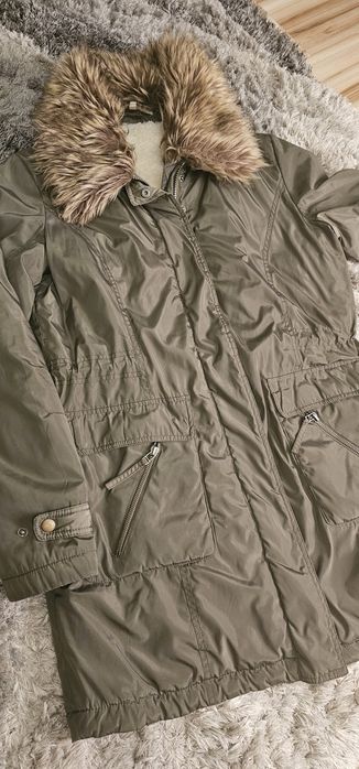 Kurtka zimowa parka khaki 38 z korzuszkiem odpinanym