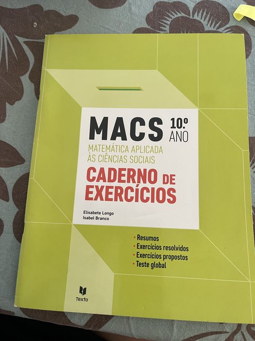 Caderno de Exercícios MACS 10.º Ano — Texto Editores