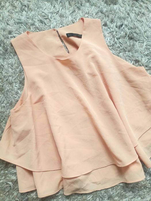 Bluzka damska top rozkloszowana Zara Basic rozmiar S