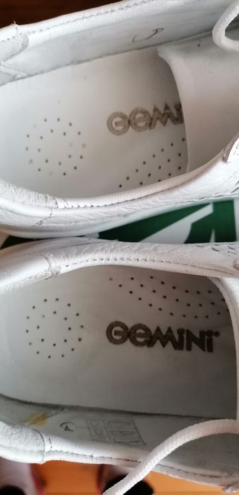 Okazja Białe komfortowe skórzane snakersy adidasy na platformie marki Gemini roz 42