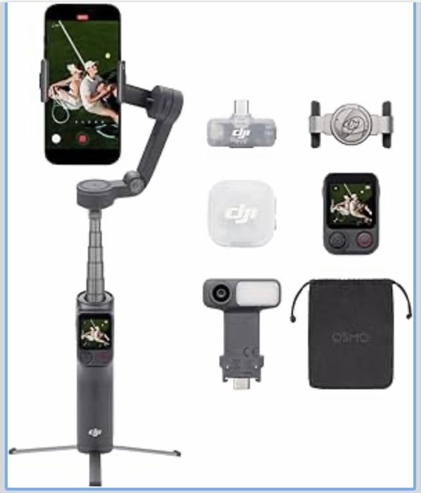 Osmo Mobile 8P Transmissor Mic Mini 2, gimbal móvel, microfone sem fios
