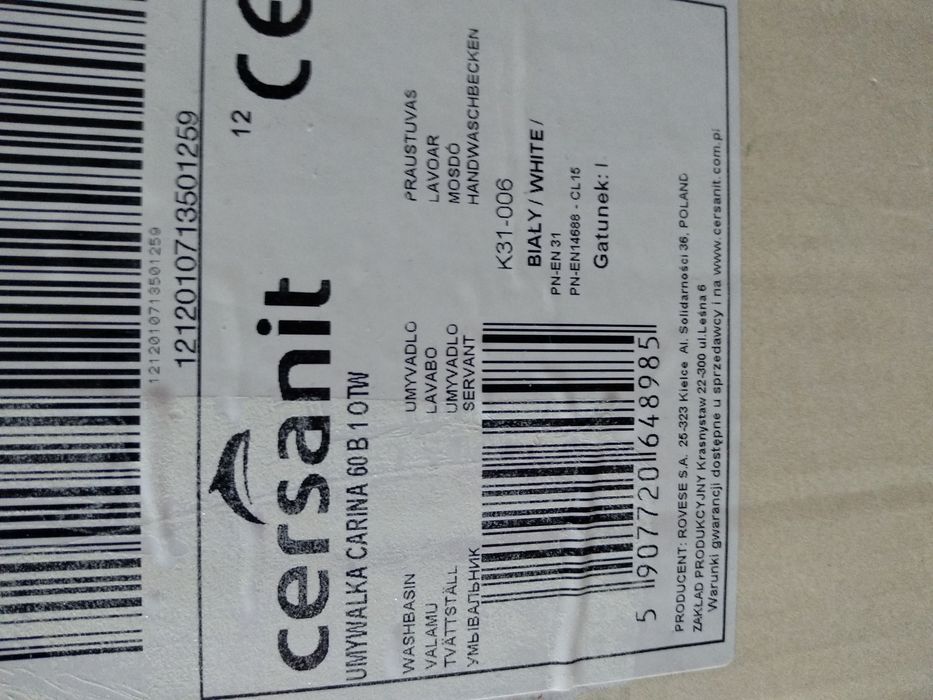 Sprzedam nową umywalkę Cersanit