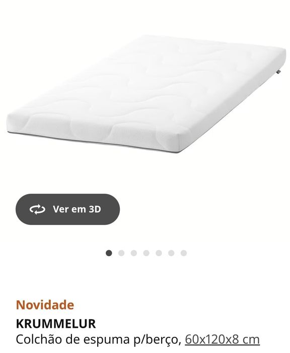 Berço 60x120 c/ colchão de espuma (como novo)