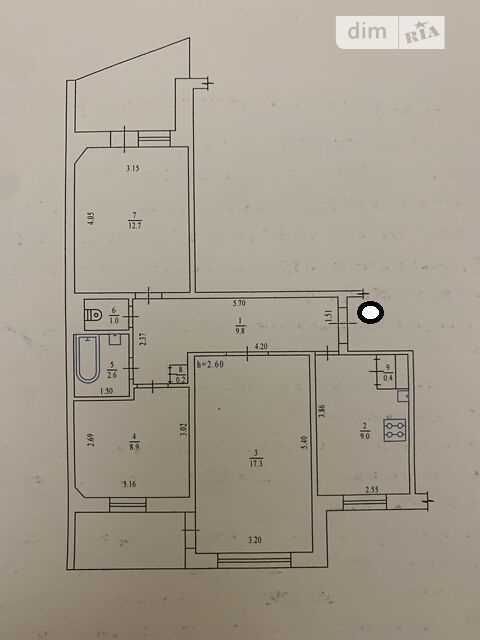 Продаж трьохкімнатної квартири 5/9 пов Розділ. кімнати Сади №14851
