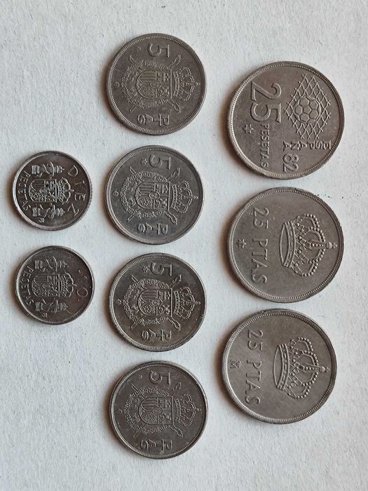 Lote de 24 moedas (Juan Carlos) - excelente estado de conservação