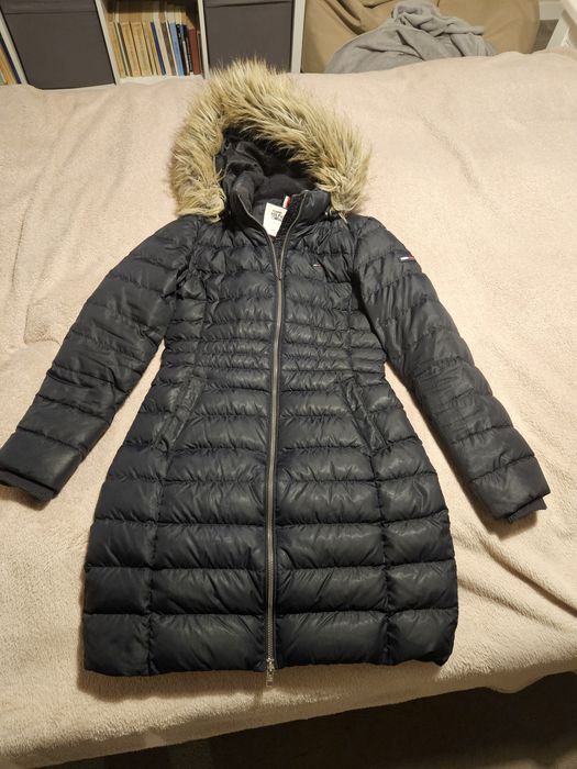 Kurtka puchowa Tommy Hilfiger s granatowa damska