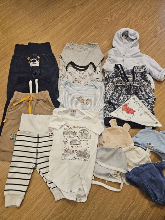 Paka 16 szt ciuchów 62 body spodenki czapeczka