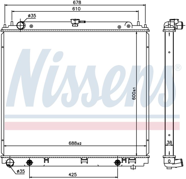 Радиатор двигателя Nissan PATHFINDER/NAVARA 2.5 DIESEL 2005-14
