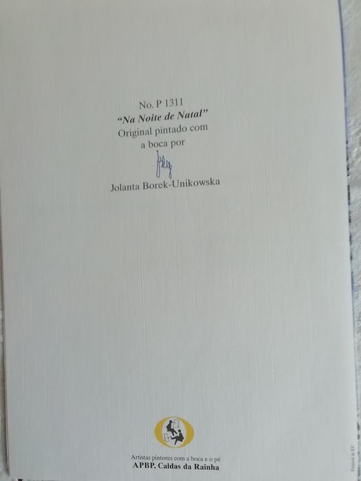 Postal de Natal, pintado com a boca