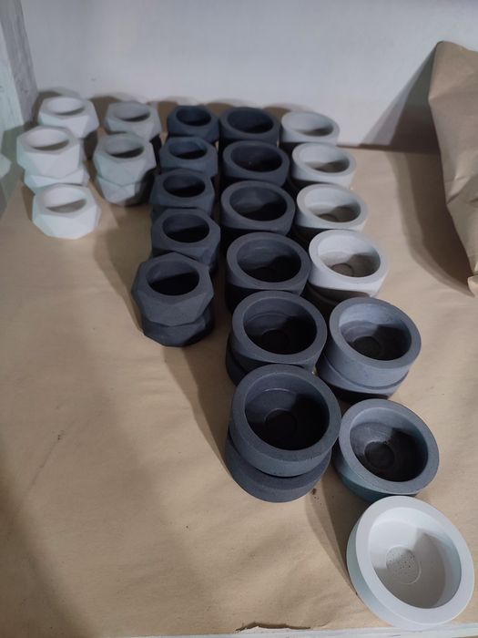 Бетонні ємності для свічок ручної роботи, кашпо під свічки, декор