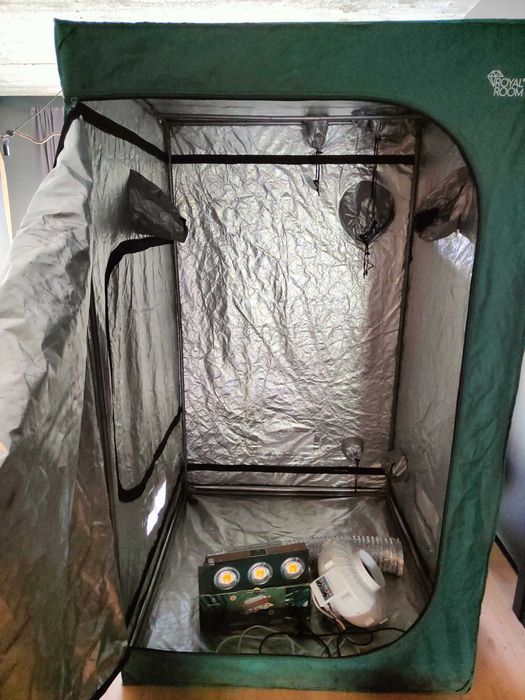 Growbox, lampa uprawna LED, wentylator kanalowy