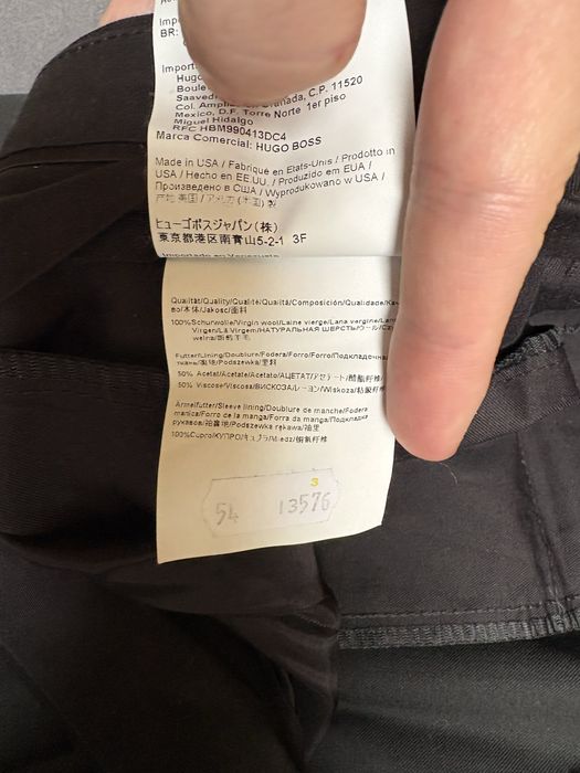 Czarne wełniane spodnie męskie garniturowe Hugo Boss 54 XL