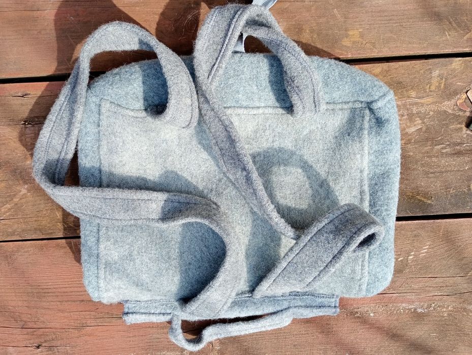 Plecak wełniany wykonany z koca - mały handmade