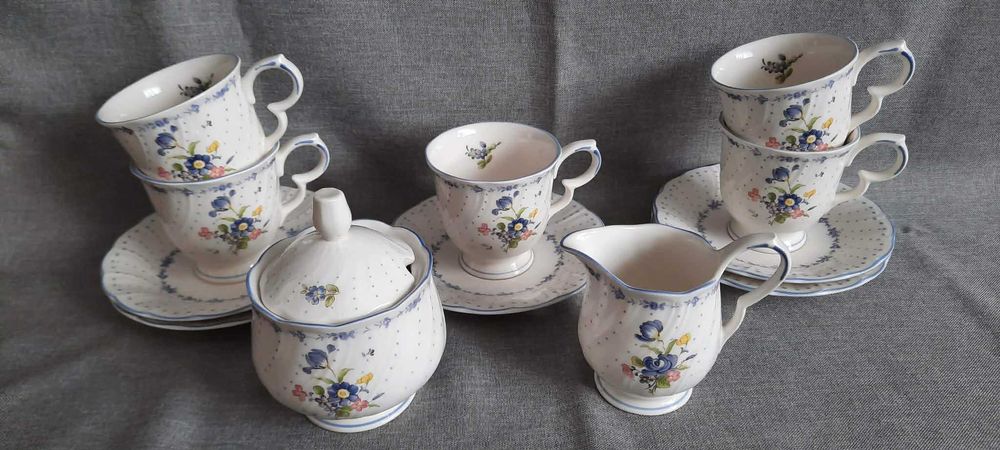 Serwis kawowy  Niebieska piwonia Nikko Japonia lata 80-te